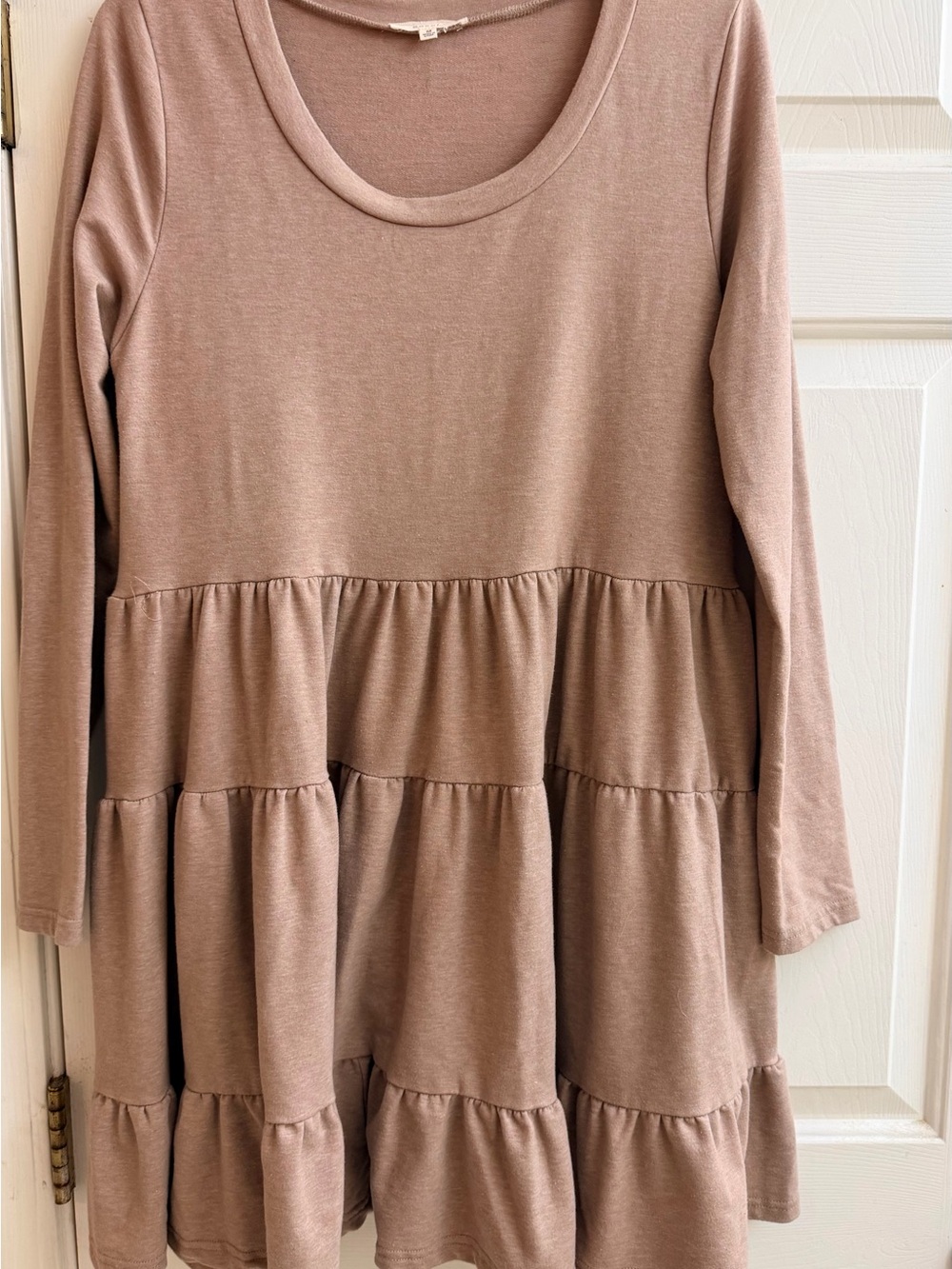 Easel Long Sleeve Tiered Mini Dress